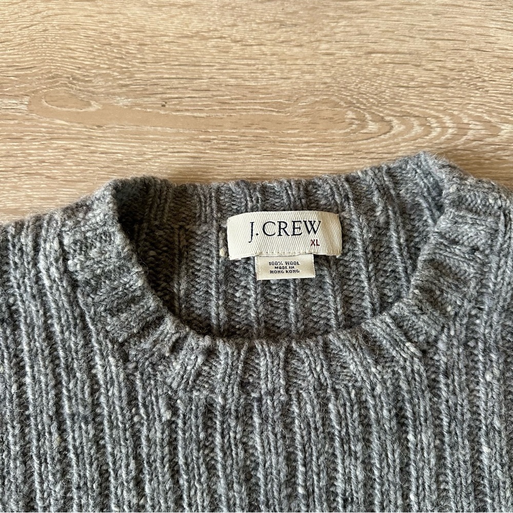Vintage 100% Wool Sweater Knit Ribbed XL - Picture 7 of 7